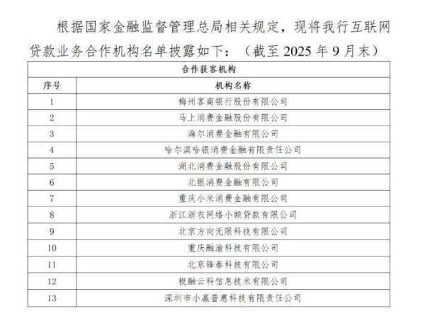 创牛配资 15家民营银行助贷名单大公开！