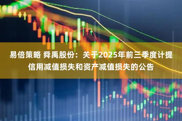 易倍策略 舜禹股份：关于2025年前三季度计提信用减值损失和资产减值损失的公告